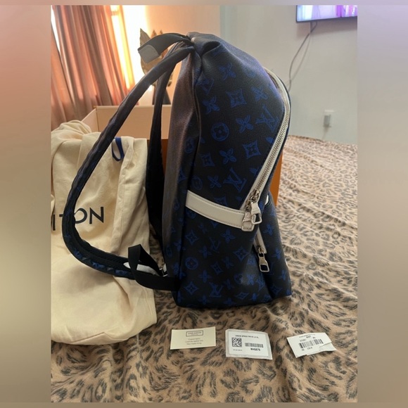 AUTHENTIC LOUIS VUITTON Blue Monogram Backpack - Picture 4 of 6